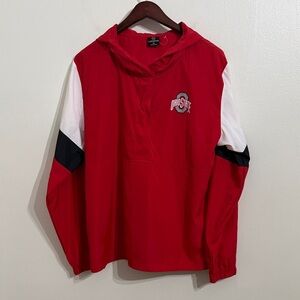 OHIO STATE BUCKEYES Windbreaker Pullover Hooded Mens Extra Large Activewear